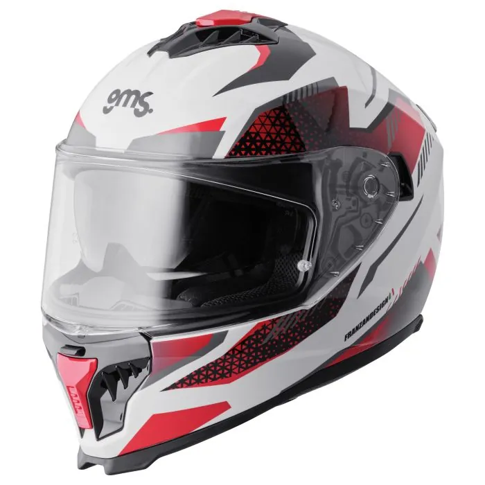 Integralhelm Gelero gms weiss-rot-grau