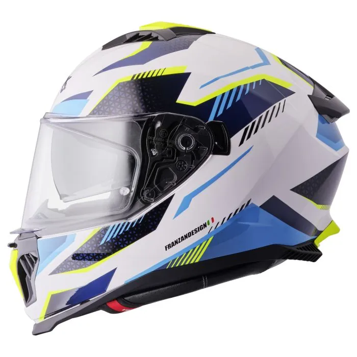 Integralhelm Gelero gms weiss-blau-gelb