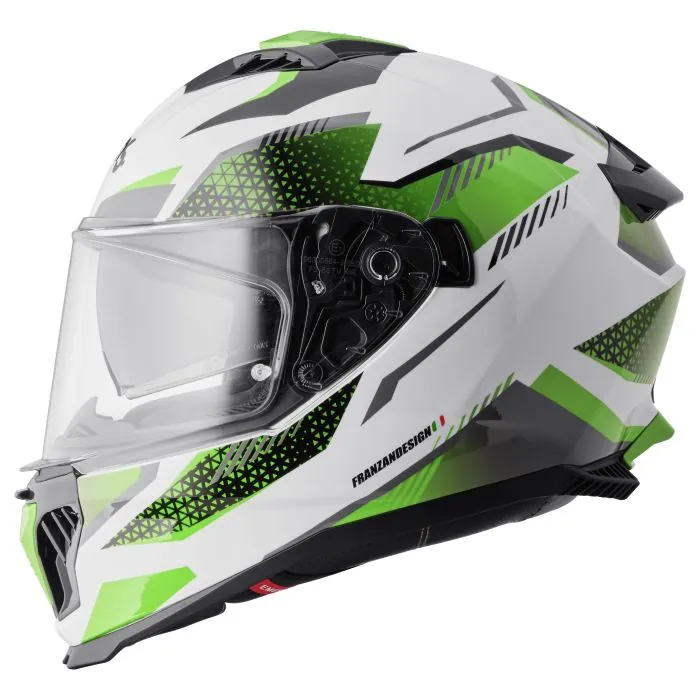 Integralhelm Gelero gms weiss-grün-grau