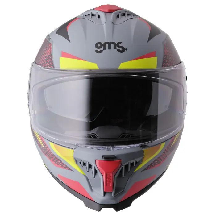 Integralhelm Gelero gms matt grau-gelb-rot