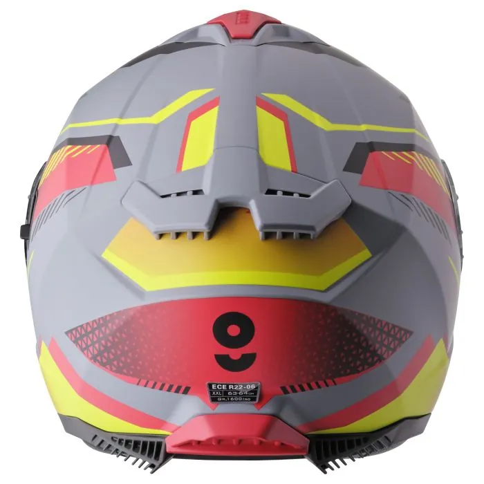 Integralhelm Gelero gms matt grau-gelb-rot