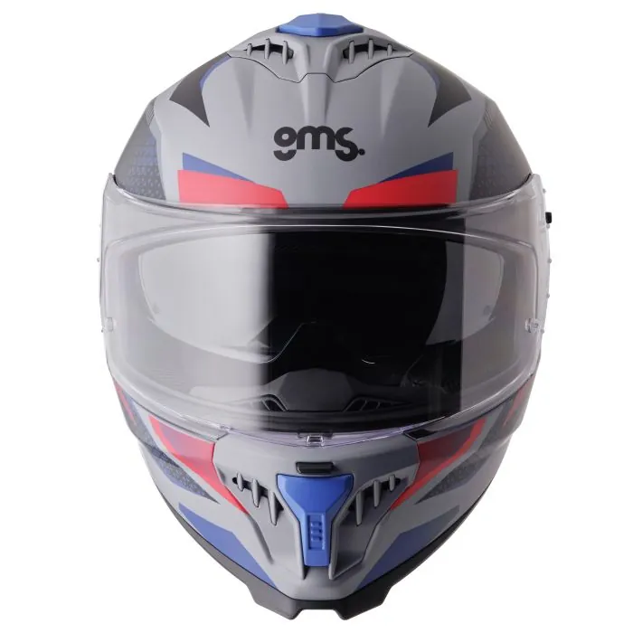 Integralhelm Gelero gms matt grau-blau-rot