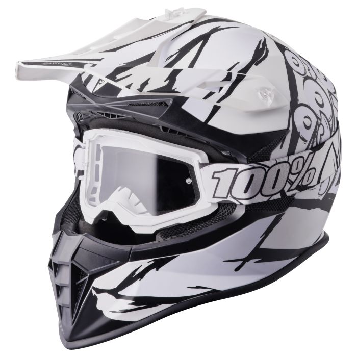Motocrosshelm Fortis Graffi gms mattschwarz-weiss