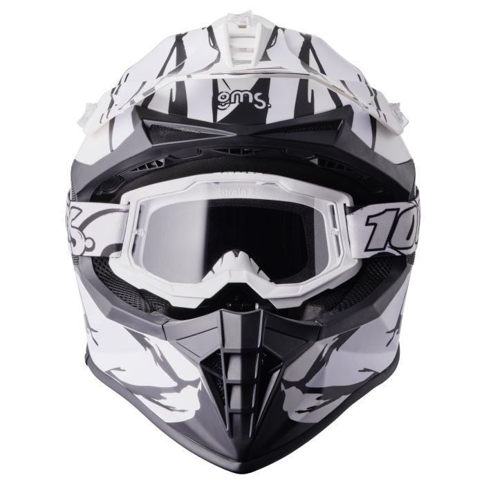 Motocrosshelm Fortis Graffi gms mattschwarz-weiss