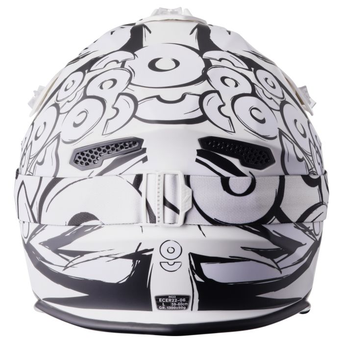 Motocrosshelm Fortis Graffi gms mattschwarz-weiss