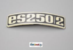 Badge, plaque for fender MZ ES250 / 2 curved plastic