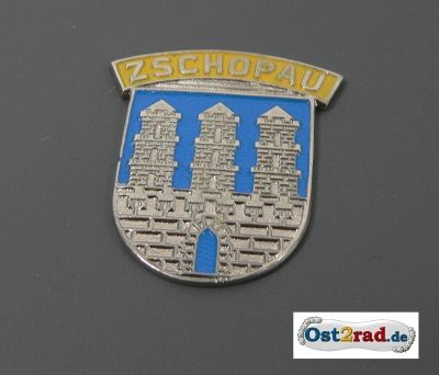 Badge, badge, coat of arms for Zschopau MZ, RT and ES