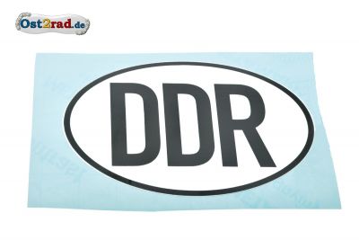Aufkleber DDR schwarz weiß 14cm