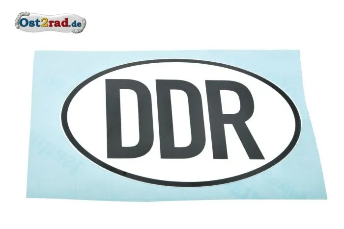 Aufkleber DDR schwarz weiß 14cm