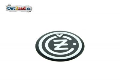 Aufkleber 3D CZ Logo rund schwarz-chrom