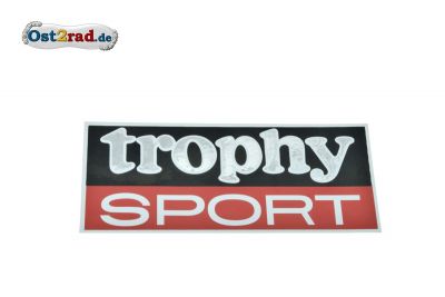 Aufkleber Trophy Sport schwarz/rot Seitendeckel passend für MZ ETS 250