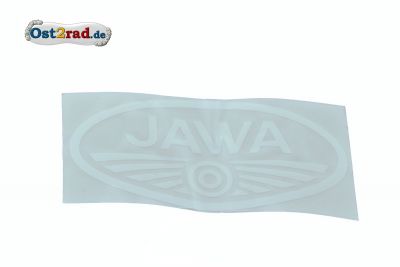 Aufkleber Jawa Logo oval weiß groß