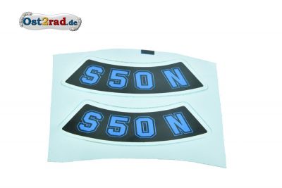 Aufkleber Paar Seitendeckel Simson S50 N geschwungen blau