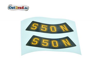 Aufkleber Seitendeckel Simson S50 N geschwungen gelb