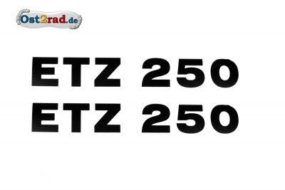 Jeu adhésifs noirs de cache latéral MZ ETZ 250