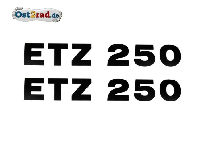 Aufkleber PAAR für MZ ETZ250 schwarz Seitendeckel Paar