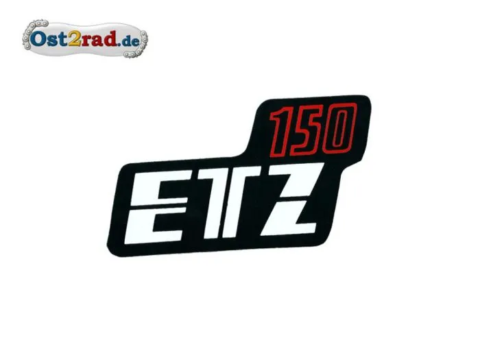 Aufkleber für Seitendeckel ETZ150 schwarz/rot