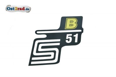 Aufkleber für Seitendeckel S51 B in gelb