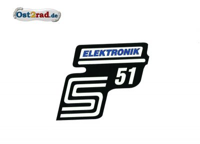 Aufkleber für Seitendeckel S51 "Elektronik" blau