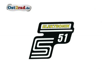 Aufkleber für Seitendeckel S51 "Elektronik" gelb