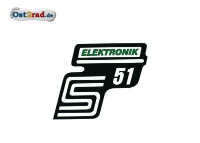Aufkleber für Seitendeckel S51 "Elektronik" grün