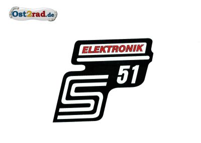 Aufkleber für Seitendeckel S51 "Elektronik" rot