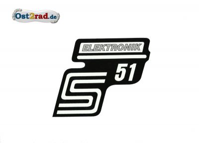 Aufkleber für Seitendeckel S51 "Elektronik" silber