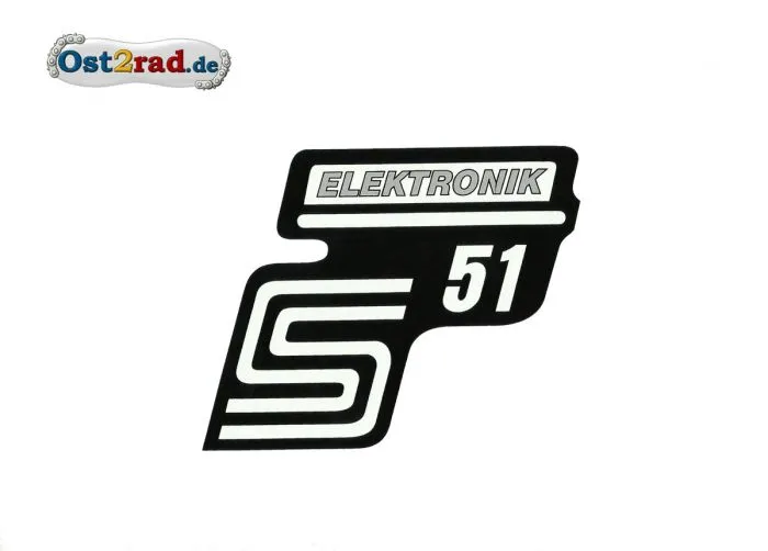 Aufkleber für Seitendeckel S51 "Elektronik" silber