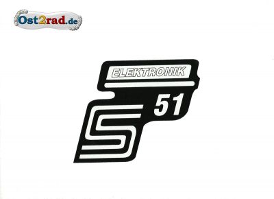 Aufkleber für Seitendeckel S51 "Elektronik" weiss