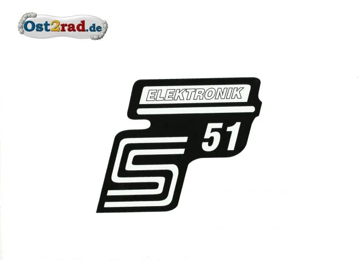 Aufkleber für Seitendeckel S51 "Elektronik" weiss