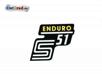 Aufkleber für Seitendeckel S51 Enduro in gelb