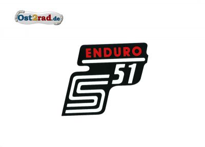 Aufkleber für Seitendeckel S51 "Enduro" in rot