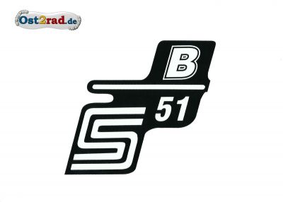 Sticker for page lid S51 "B" in white