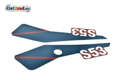 Aufkleber Set rot blau Seitendeckel rechts links SIMSON S53 CX