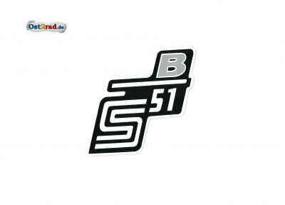 Stickers for side cover S51 "B" in silver / white