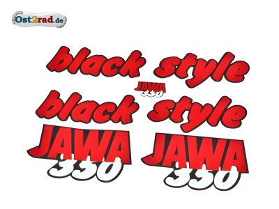 Jeu adhésifs  black style JAWA 640 rouge