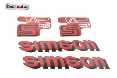 Aufklebersatz SIMSON VAPE POWER INSIDE rot-schwarz-weiß