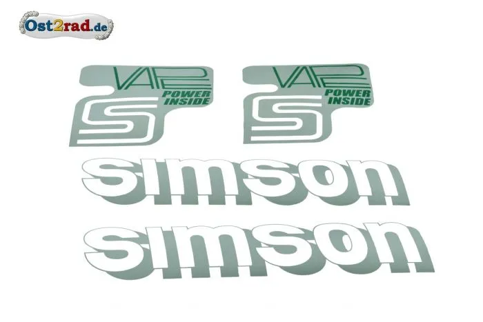 Aufklebersatz SIMSON VAPE POWER INSIDE silber-weiß-grün