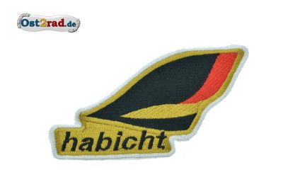 Aufnäher Habicht 110x75mm schwarz-rot-gold