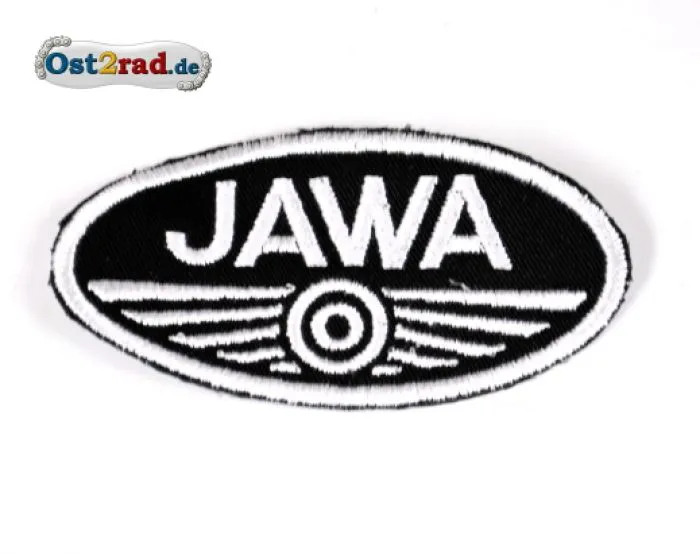 Aufnäher Jawa Logo oval klein schwarz/weiß
