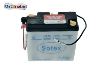 Batterie 6V, 2A (prix plus consigne de batterie 7,50 €)