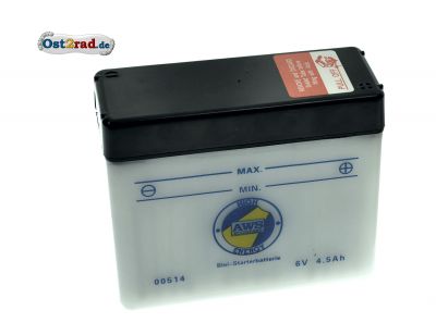 Batterie 6V 4,5A Simson Schwalbe KR51 1-2 SR4- (Prix plus consigne de batterie 7,50 €)