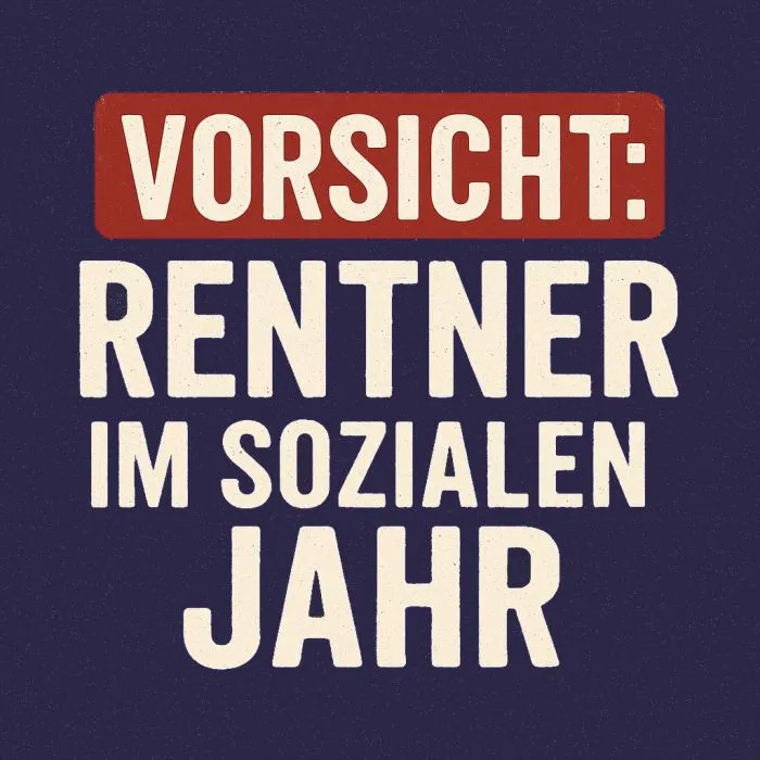 T-Shirt Vorsicht Rentner im sozialen Jahr dunkelblau