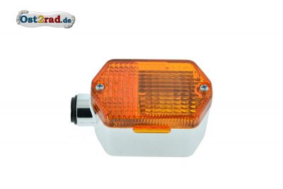 Clignotant chromé angulaire SR50 SR80 S53 ETZ avec homologation