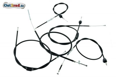 Bowdenzugsatz Schwarz für Simson KR51/1 NEUE AUSFÜHRUNG, Wartungsfrei PTFE