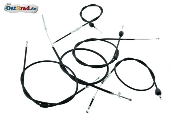 Bowdenzugsatz Schwarz für Simson KR51/1 NEUE AUSFÜHRUNG, Wartungsfrei PTFE