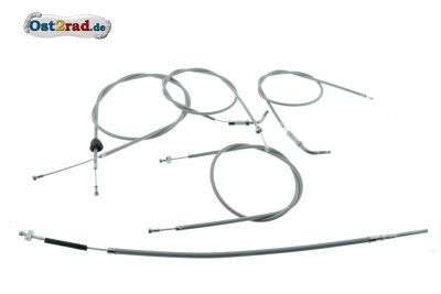 Bowdenzugsatz Spatz Gas FL 42mm Kickstarter 5-teilig grau