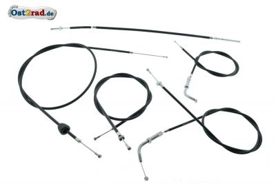 Bowdenzugsatz Spatz Gas FL 42mm Kickstarter 5-teilig schwarz