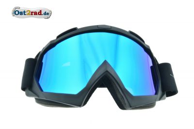 Lunettes de moto-cross MXB, bleu réfléchissant