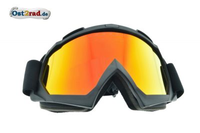 Lunettes de moto-cross MXO, orange/or réfléchissant